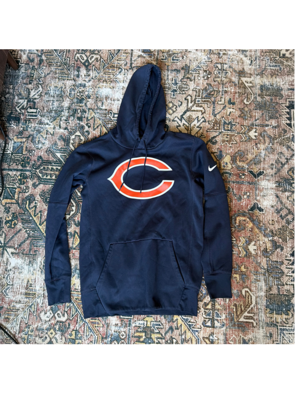 Men's Nike Chicago Bears Hoodie Sweatshirt Navy Orange Size S